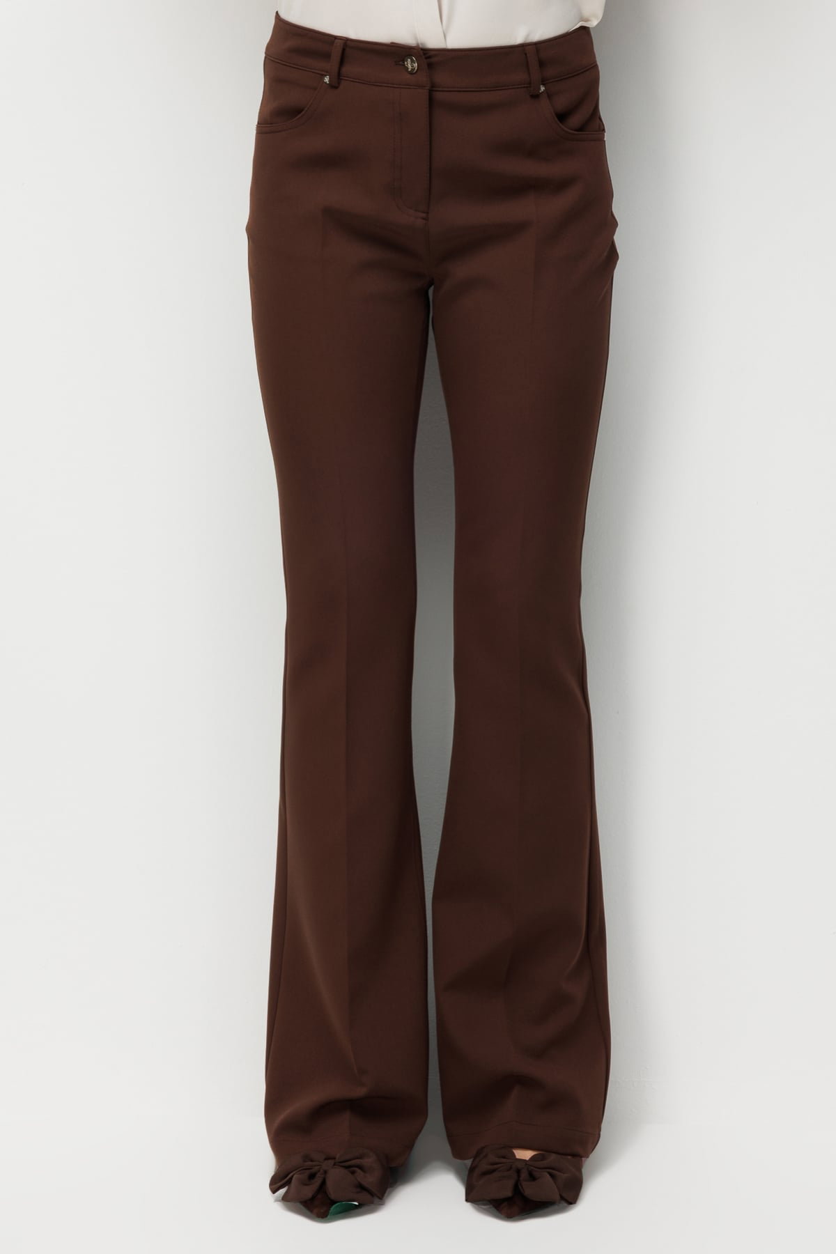 Ekol Kadın İspanyol Paça Yüksek Bel Pantolon 4064 Kakao - 3