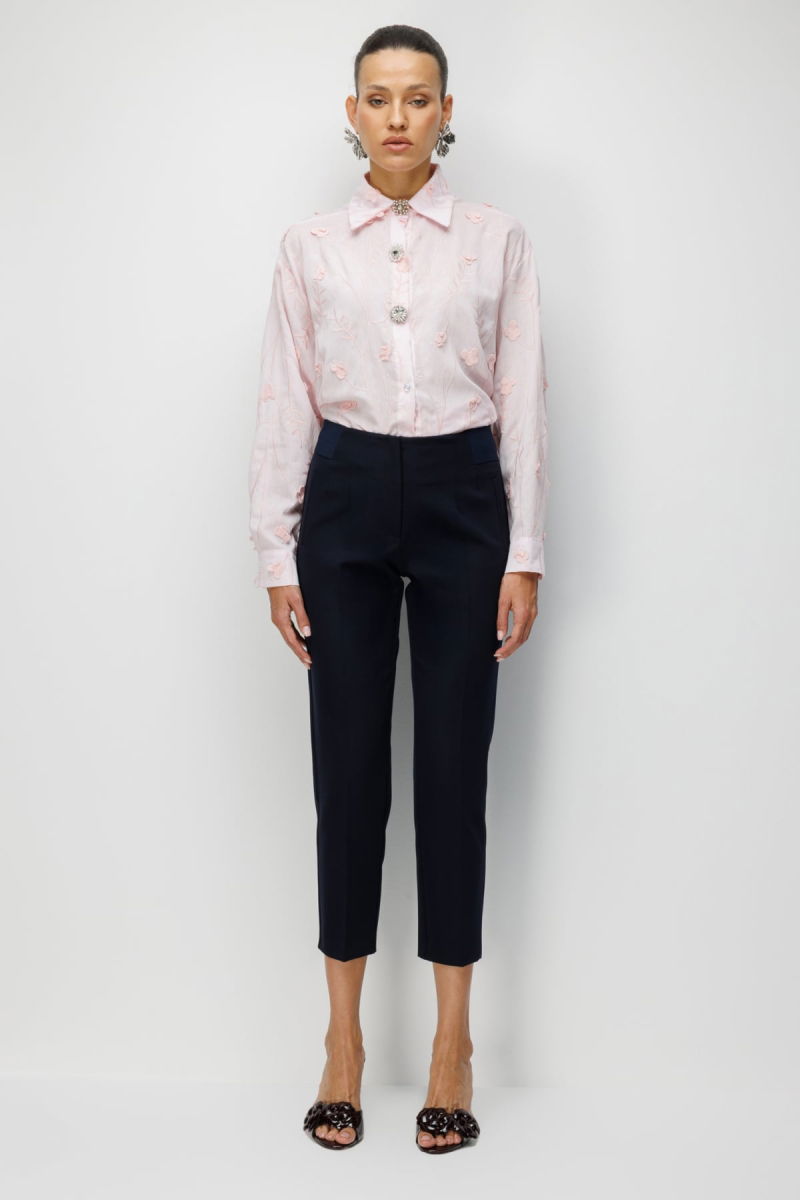 Ekol Kadın Kalın Lastikli Dar Paça Pantolon 4166 Lacivert - 2