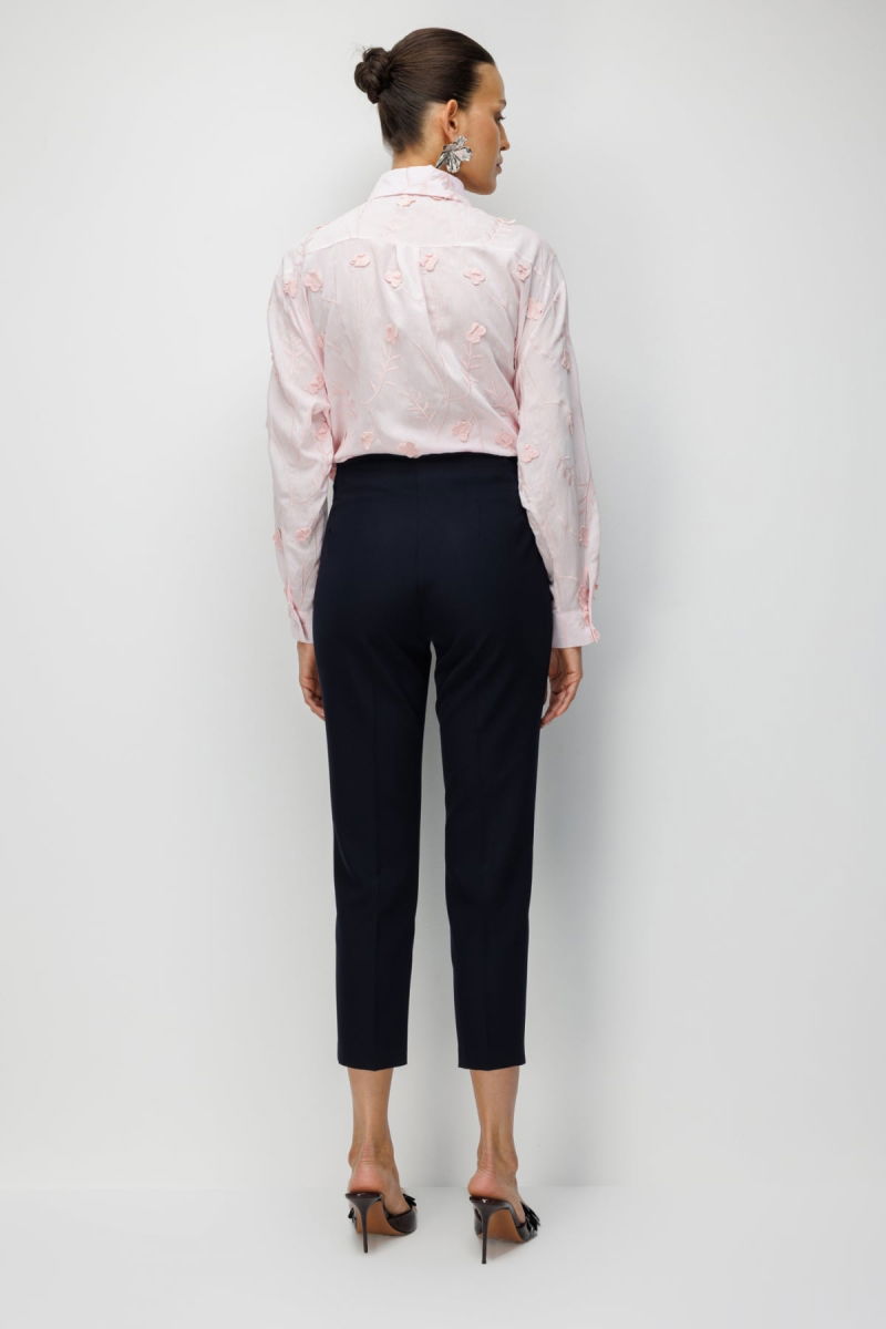 Ekol Kadın Kalın Lastikli Dar Paça Pantolon 4166 Lacivert - 4