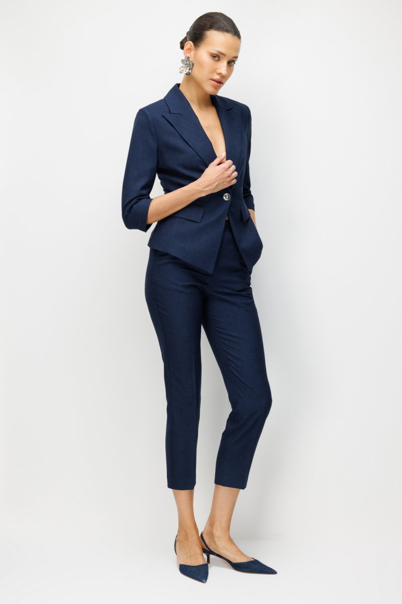 Ekol Kadın Kapak Cepli Duble Kol Ceket 1184 Lacivert - 3