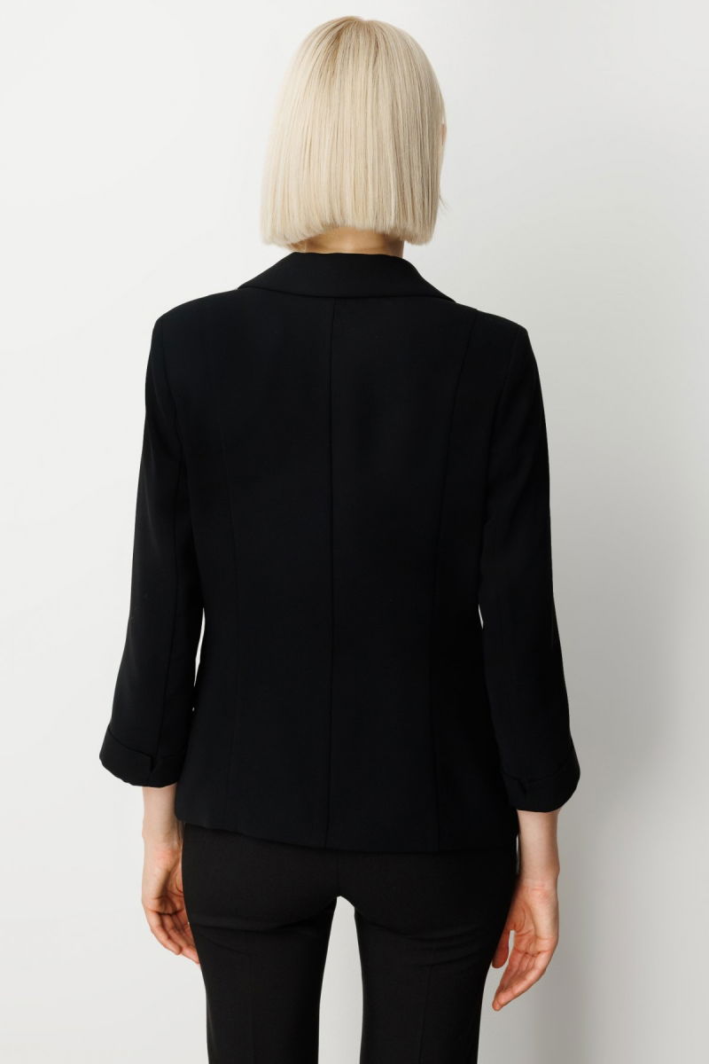 Ekol Kadın Kapak Cepli Duble Kol Ceket 5203 Siyah - 4