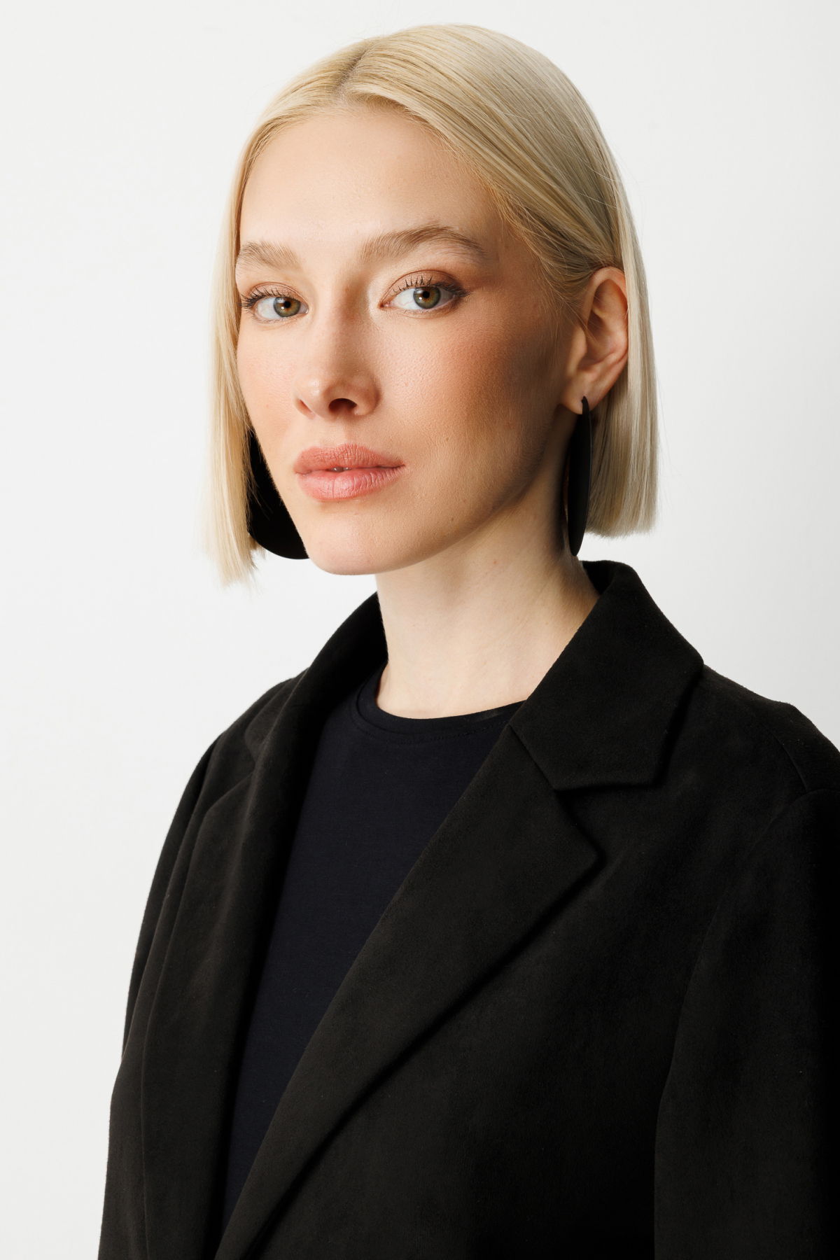 Ekol Kadın Kapak Cepli Güderi Ceket 5063 Siyah - 3