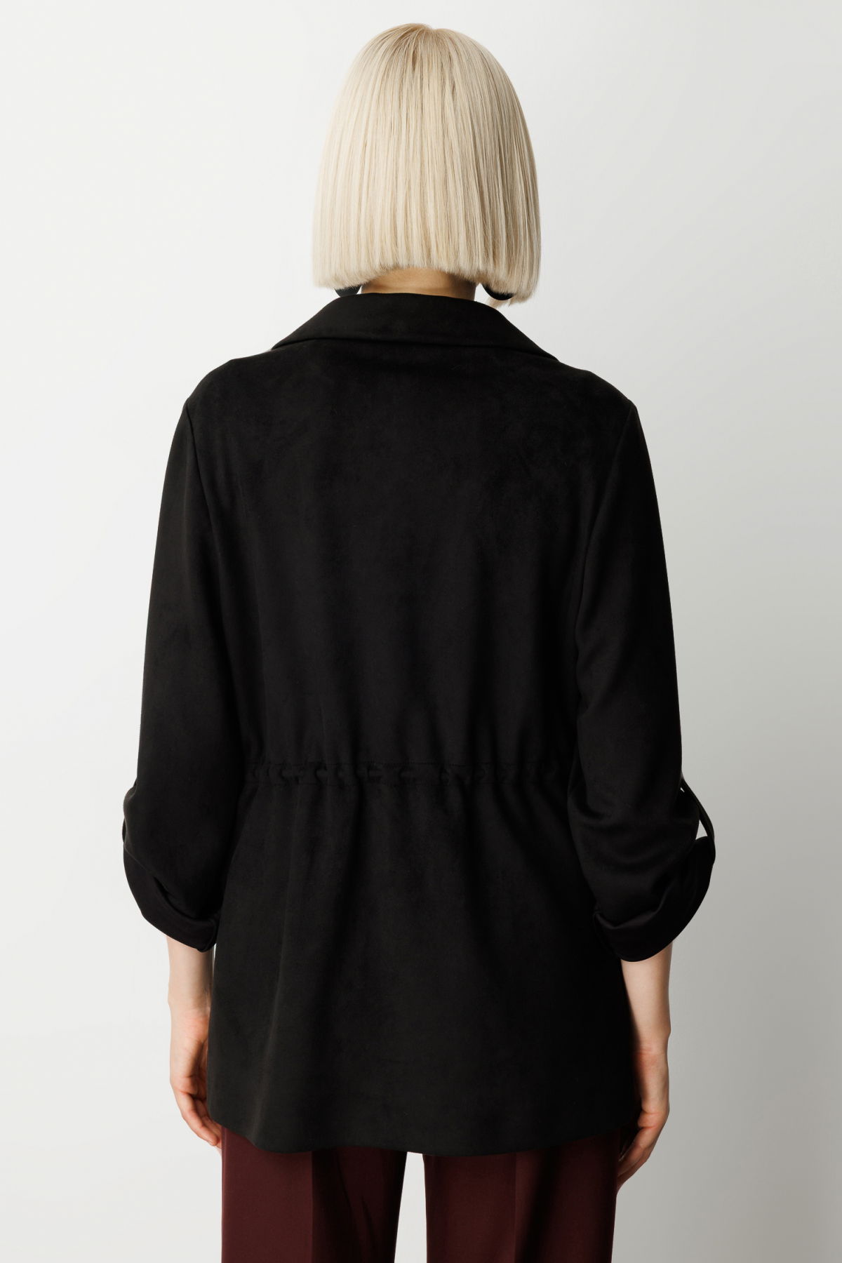 Ekol Kadın Kapak Cepli Güderi Ceket 5063 Siyah - 5