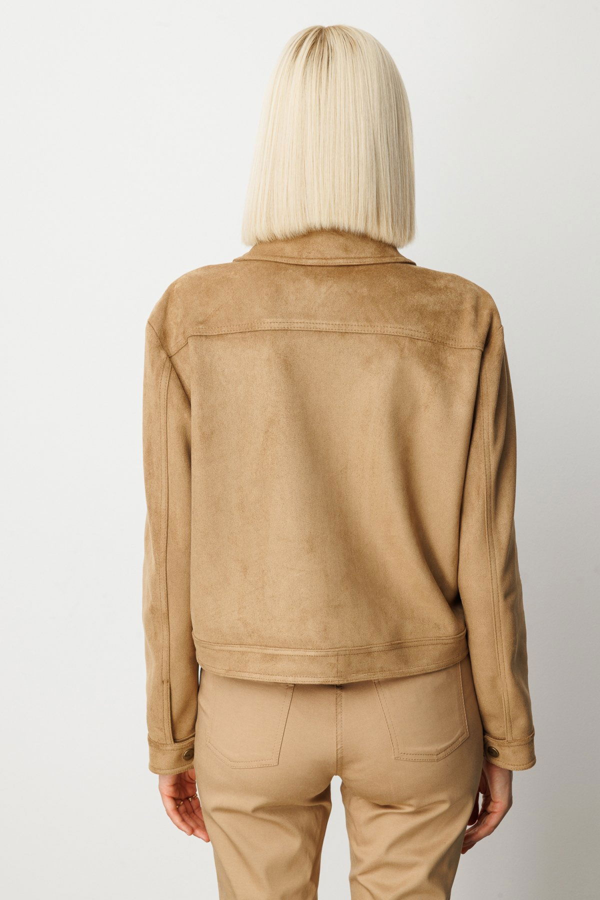 Ekol Kadın Kapak Cepli Güderi Mont 8017 Vizon - 4