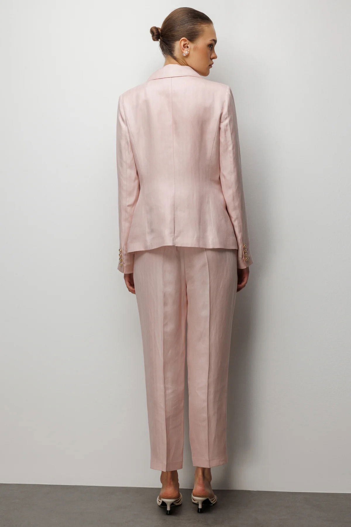 Ekol Kadın Kapak Cepli Kruvaze Yaka Ceket 1030 Pembe - 4