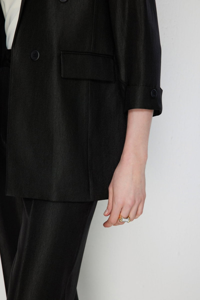 Ekol Kadın Kapak Cepli Vatkalı Ceket 1270 Siyah - 4