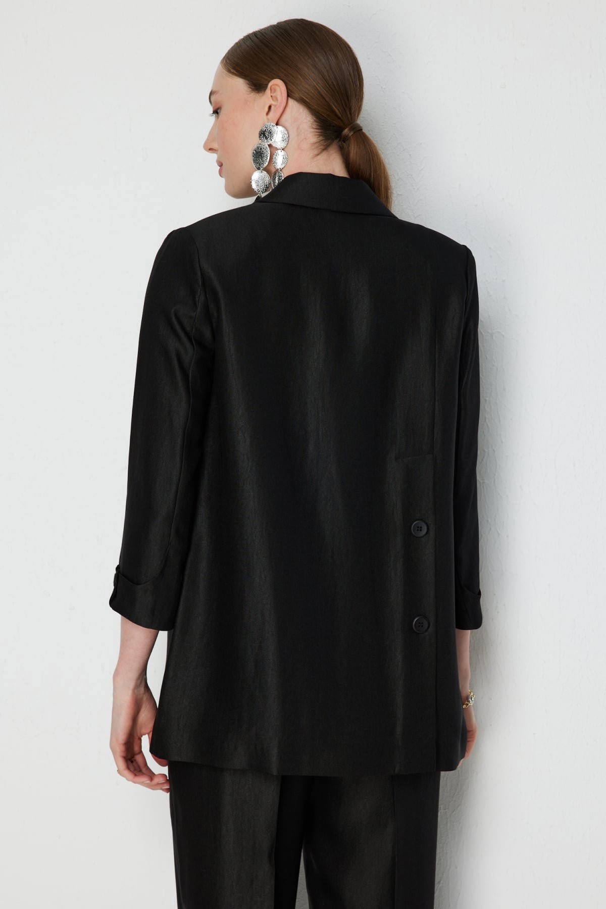 Ekol Kadın Kapak Cepli Vatkalı Ceket 1270 Siyah - 5