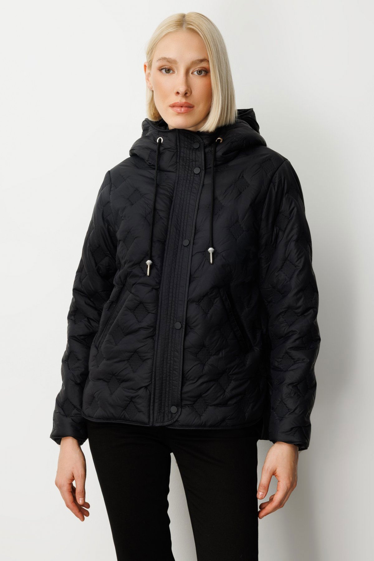 Ekol Kadın Kapüşonlu Şişme Mont 6601 Siyah - 1