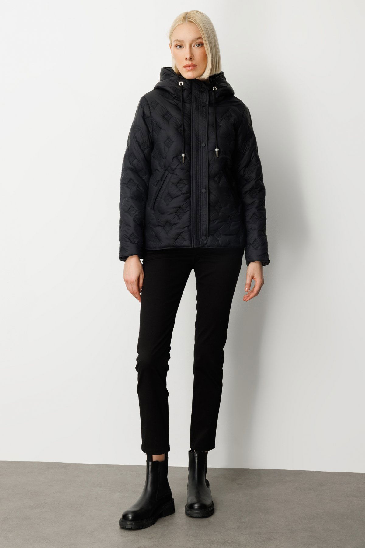 Ekol Kadın Kapüşonlu Şişme Mont 6601 Siyah - 3