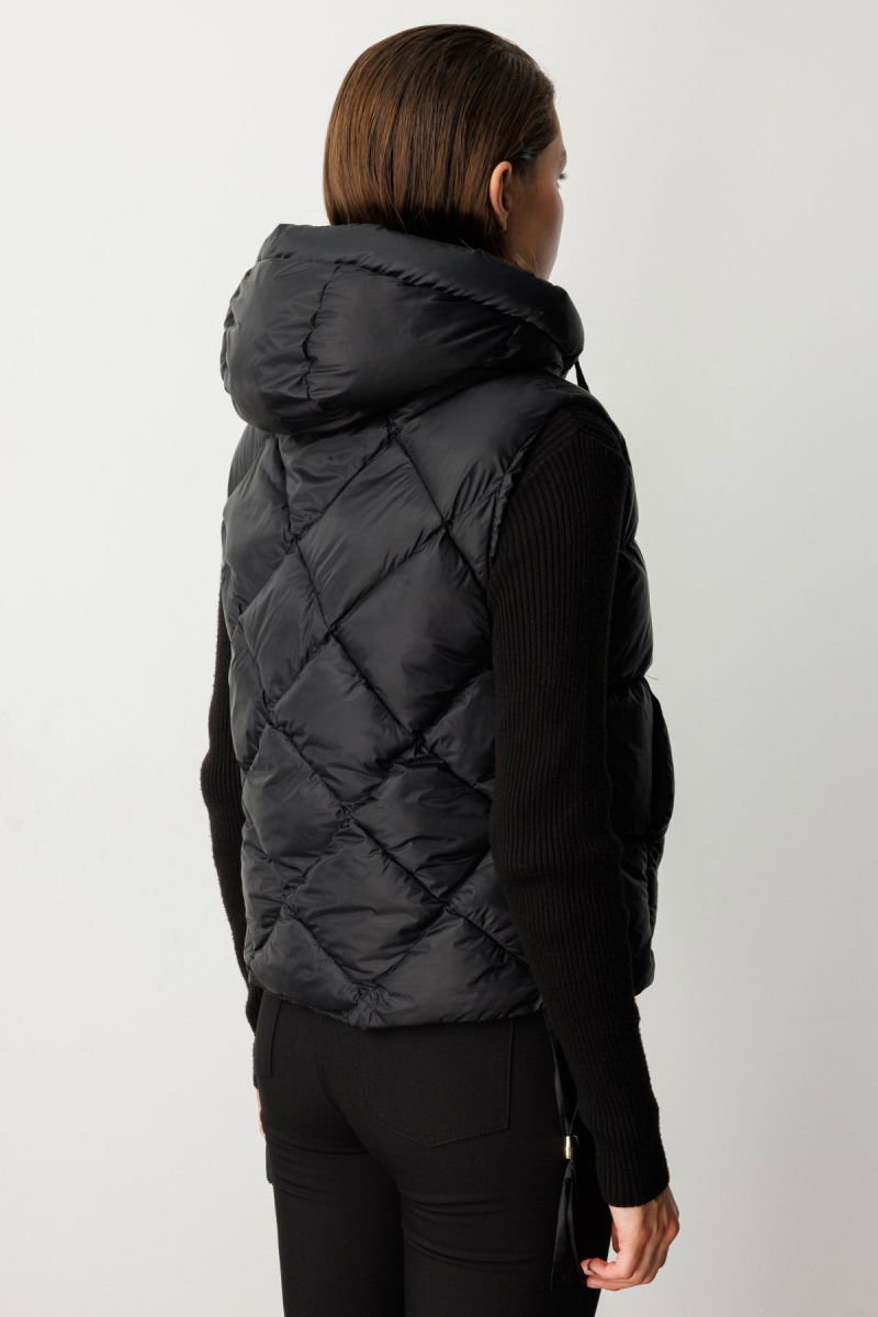Ekol Kadın Kapüşonlu Şişme Yelek 8581 Siyah - 5