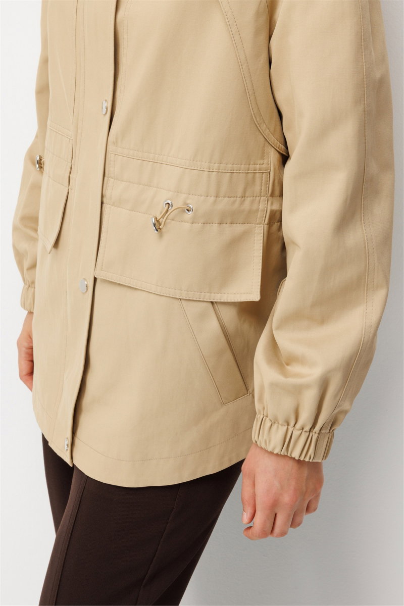 Ekol Kadın Kolları Lastikli Kapüşonlu Trençkot Camel - 4