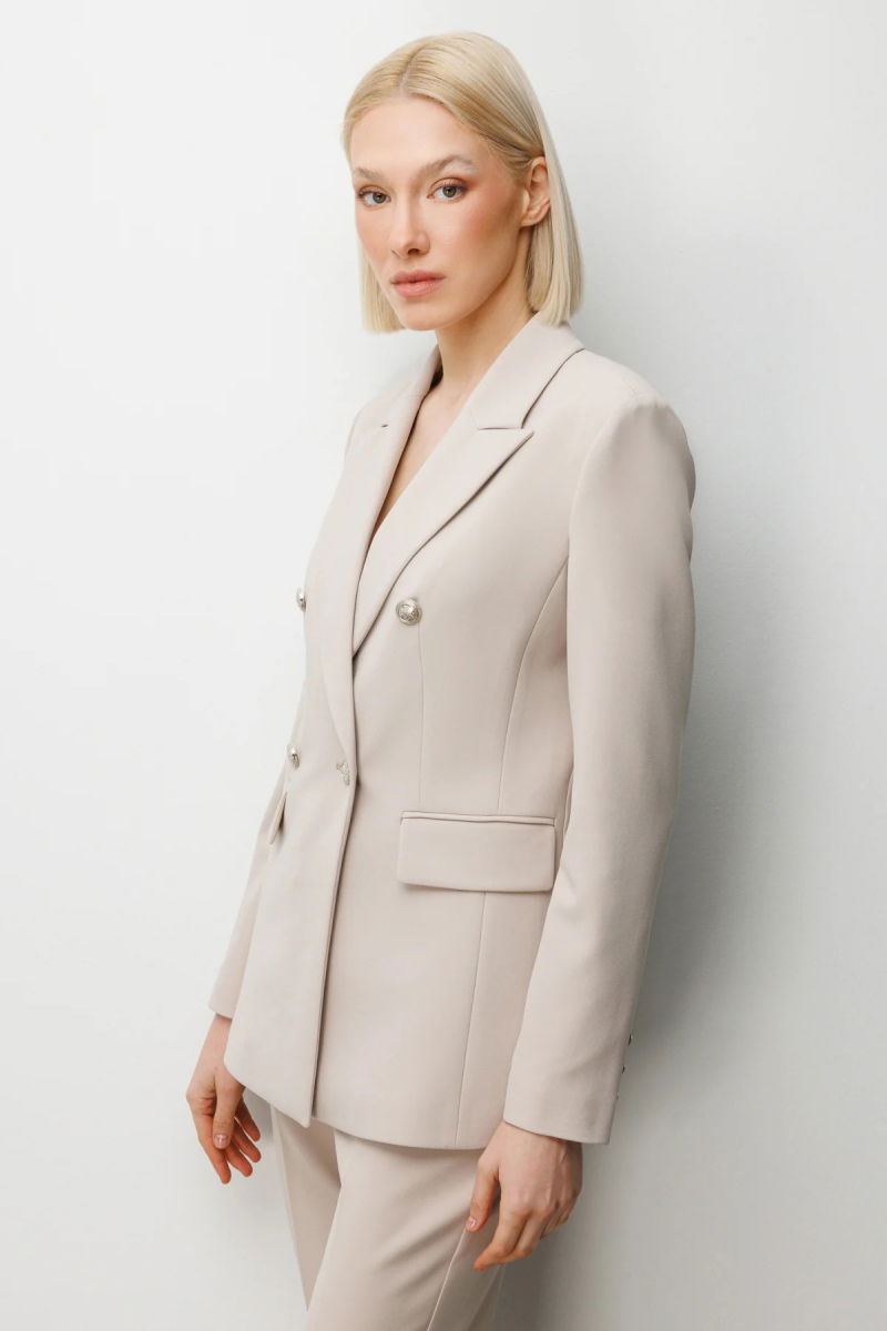 Ekol Kadın Kruvaze Yaka Kapak Cepli Ceket 1006 Kum - 2