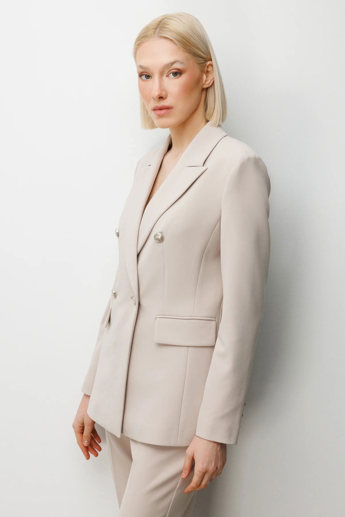 Ekol Kadın Kruvaze Yaka Kapak Cepli Ceket 1006 Kum - 2