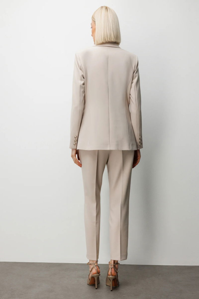 Ekol Kadın Kruvaze Yaka Kapak Cepli Ceket 1006 Kum - 4