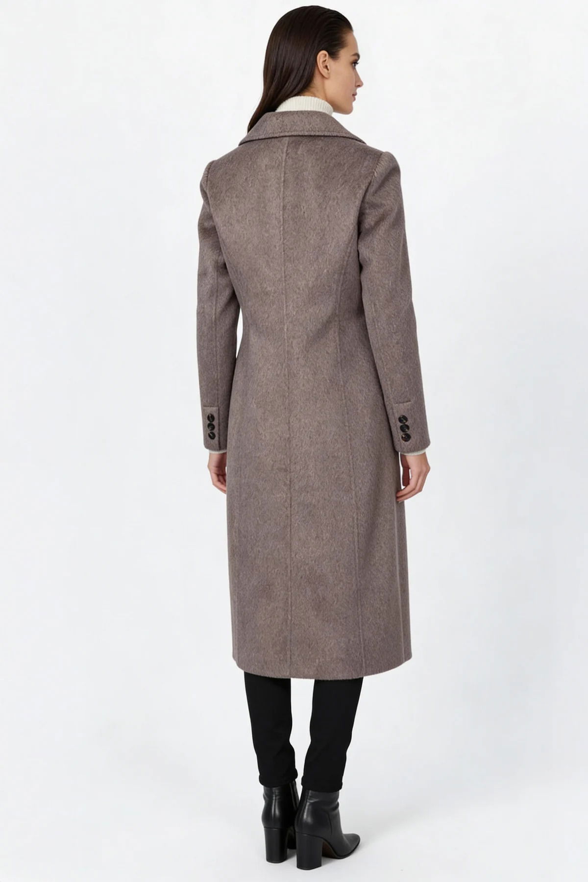 Ekol Kadın Kruvaze Yaka Kapak Cepli Kaban 6069 Mocha - 4