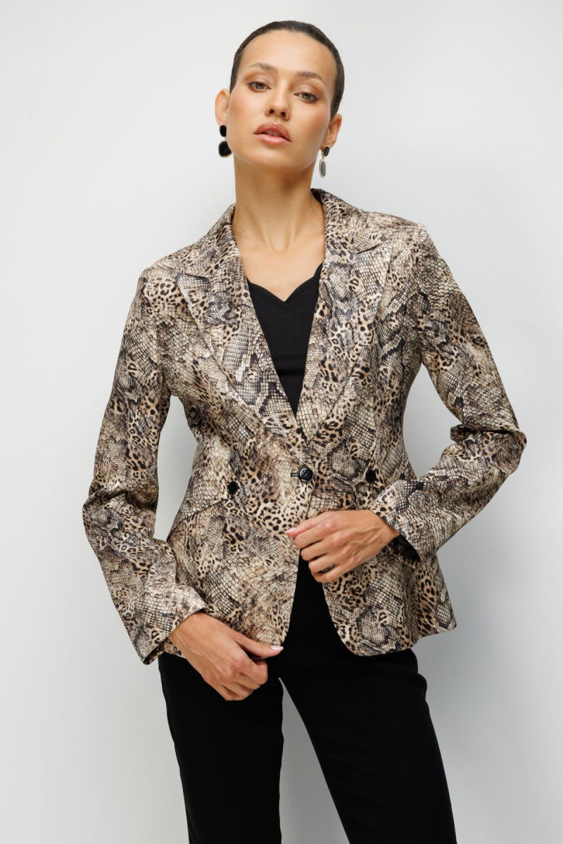 Ekol Kadın Leopar Desenli Tek Düğme Ceket 1048 Leopar - 2