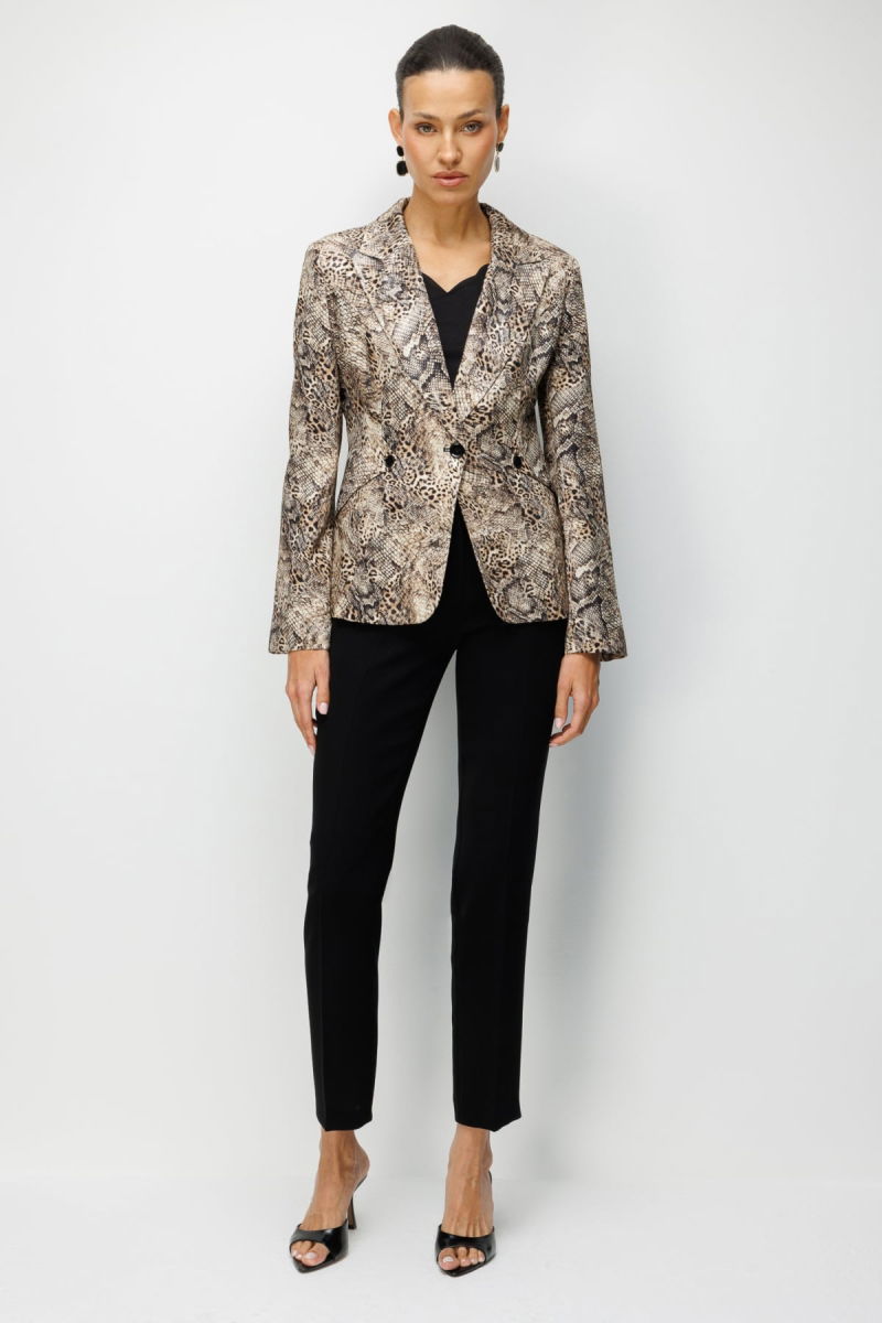 Ekol Kadın Leopar Desenli Tek Düğme Ceket 1048 Leopar - 3