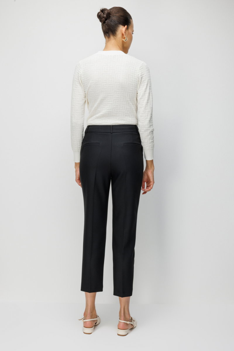 Ekol Kadın Metal Aksesuarlı Dar Paça Pantolon 4002 Siyah - 4