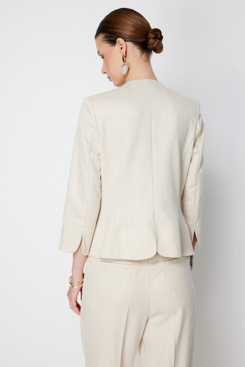 Ekol Kadın Metal Düğmeli Volanlı Ceket 1070 Gold - 4