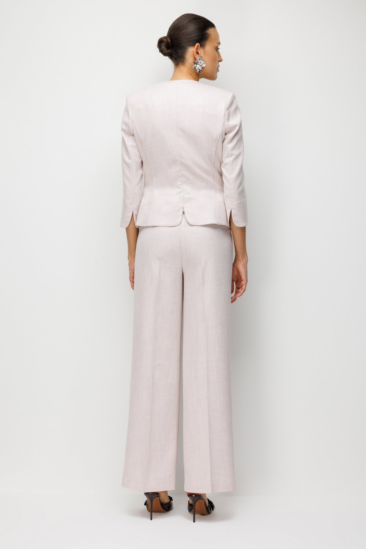 Ekol Kadın Metal Düğmeli Volanlı Ceket 1070 Pembe - 4