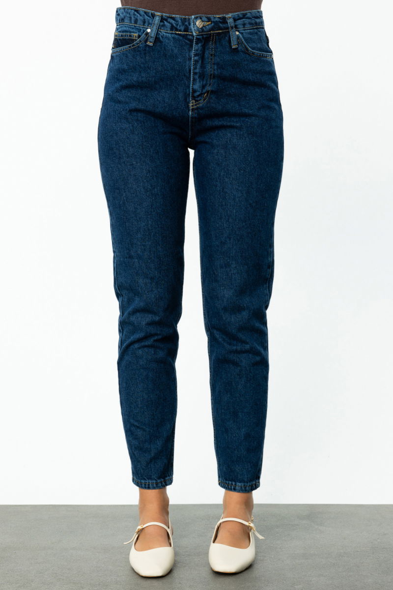 Ekol Kadın Mom Jeans Yüksek Bel Pantolon 4125 Indigo - 3