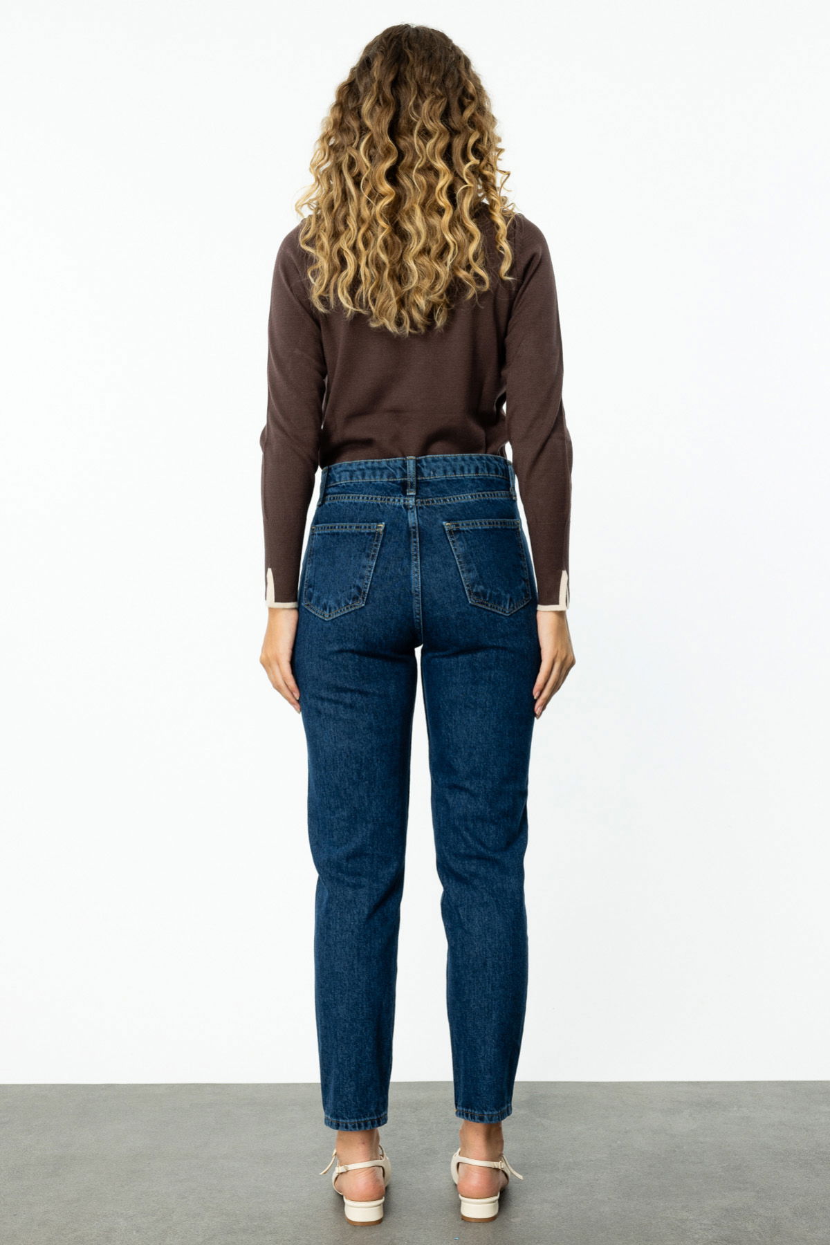 Ekol Kadın Mom Jeans Yüksek Bel Pantolon 4125 Indigo - 4