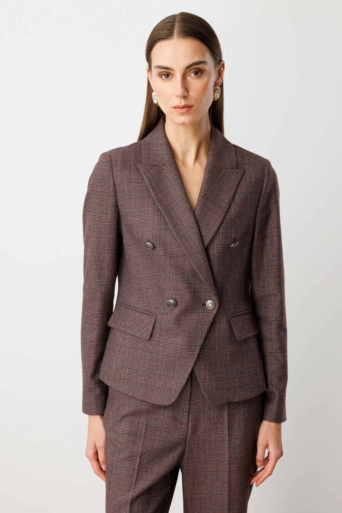 Ekol Kadın Omzu Vatkalı Kapak Cepli Ceket 5161 Bordo - 1