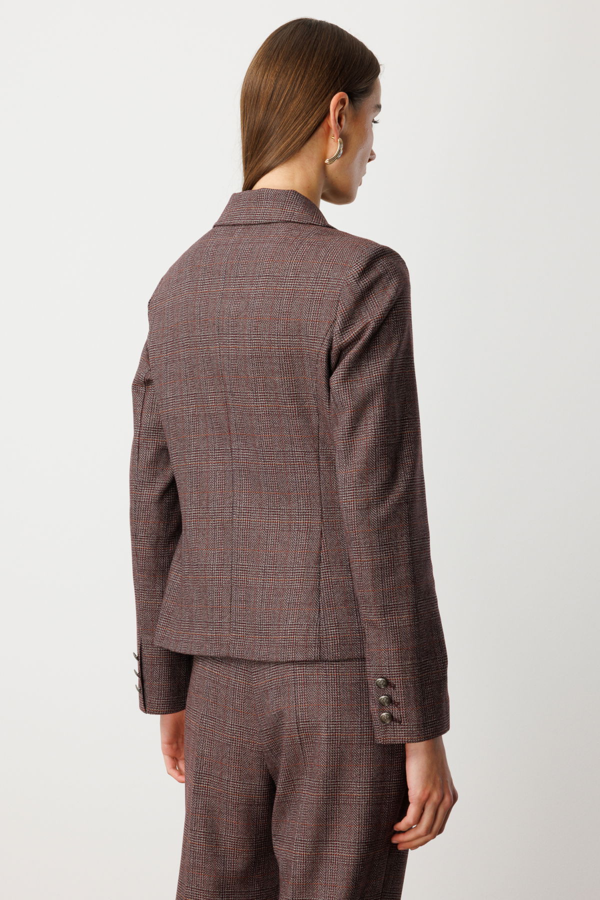 Ekol Kadın Omzu Vatkalı Kapak Cepli Ceket 5161 Bordo - 4