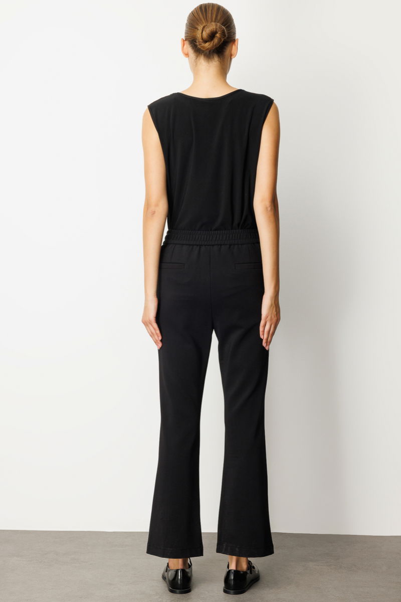 Ekol Kadın Paçası Taş Detaylı Metal Aksesuarlı Pantolon 1903 Siyah - 4