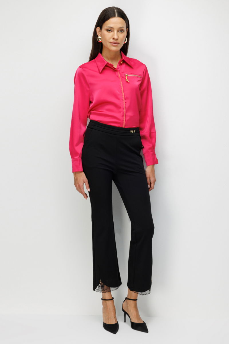 Ekol Kadın Paçası Taş İşlemeli Yan Cep Pantolon 4922 Siyah - 2