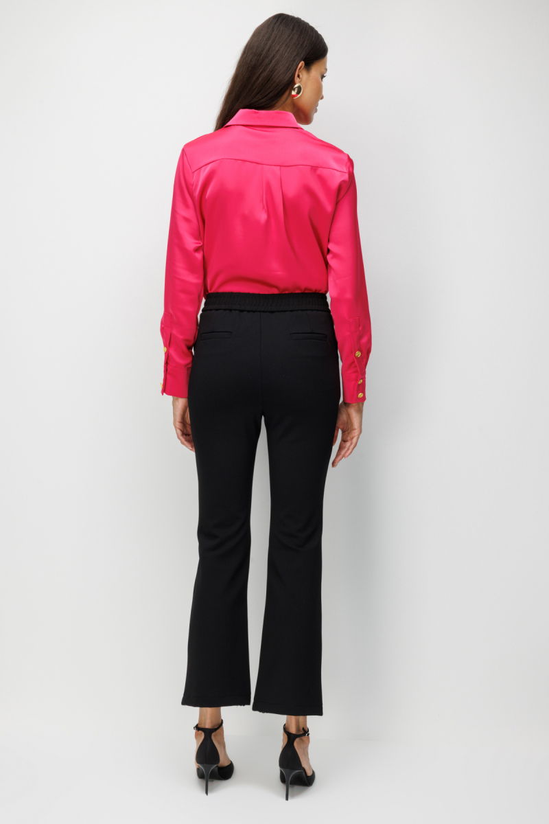 Ekol Kadın Paçası Taş İşlemeli Yan Cep Pantolon 4922 Siyah - 4