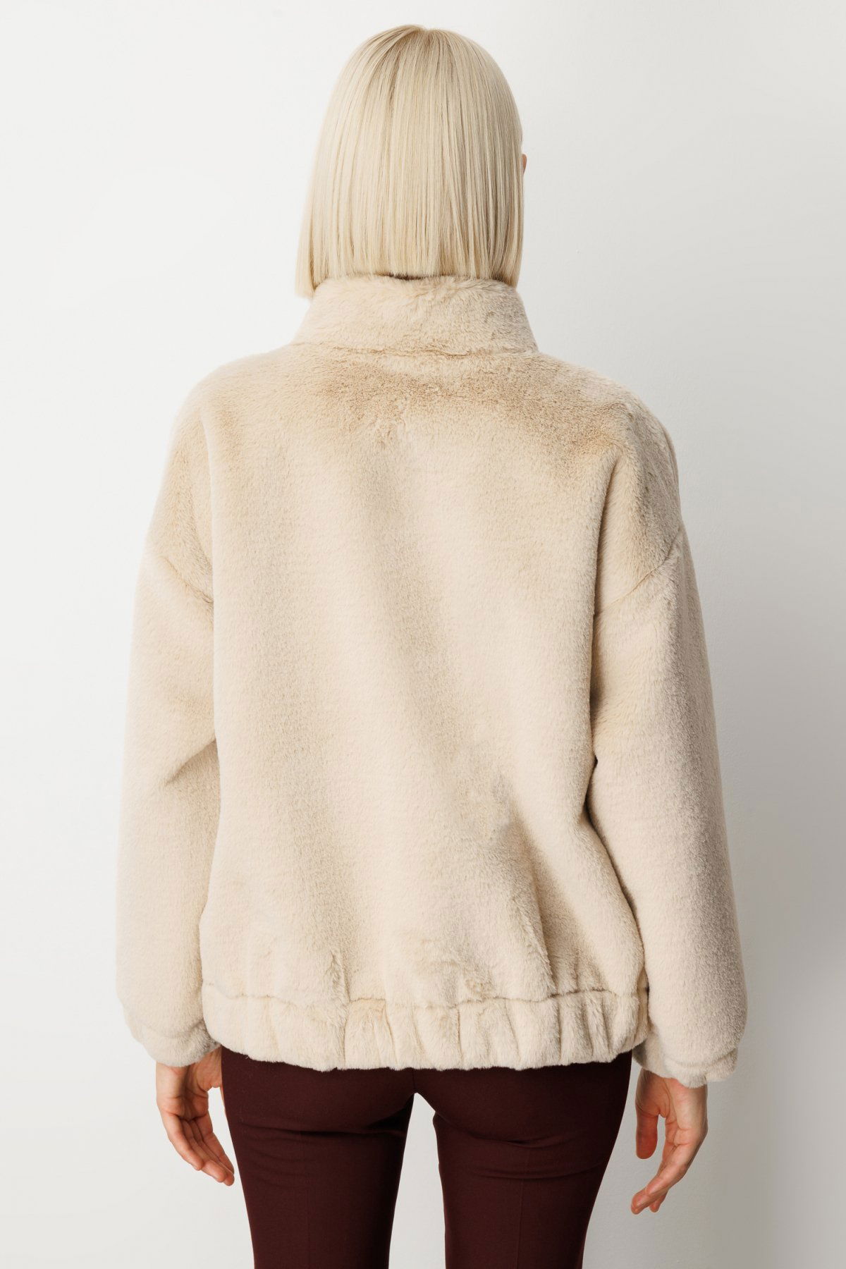 Ekol Kadın Peluşlu Kapak Cepli Mont 8007 Kum - 4