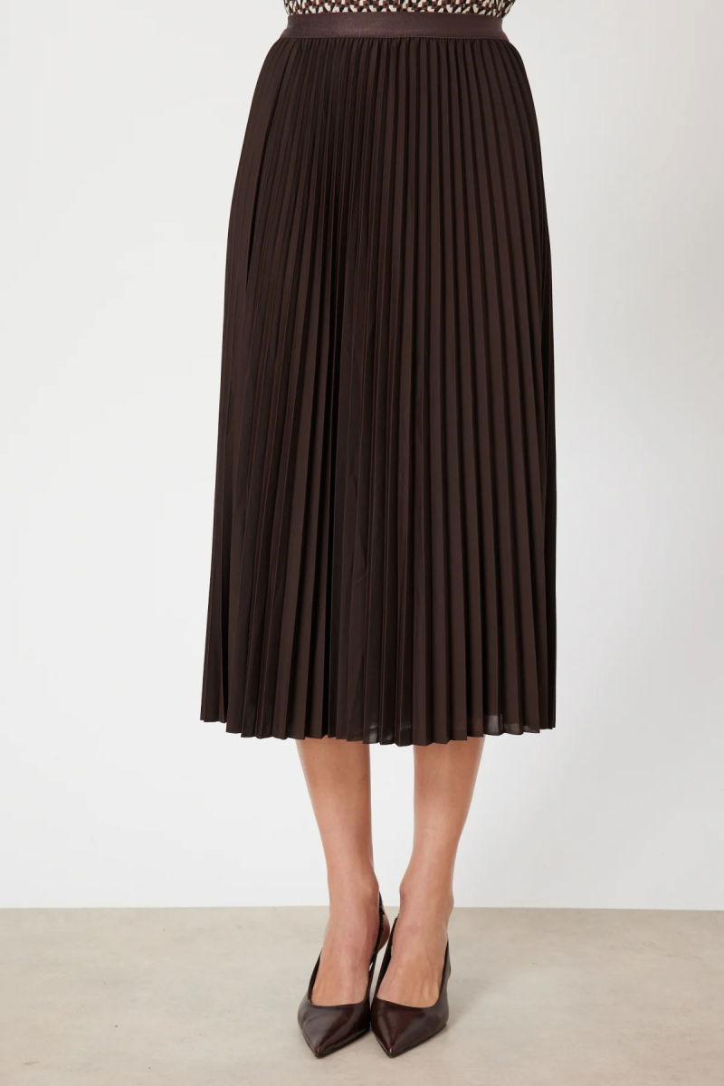 Ekol Kadın Piliseli Midi Etek 3960 Kakao - 3