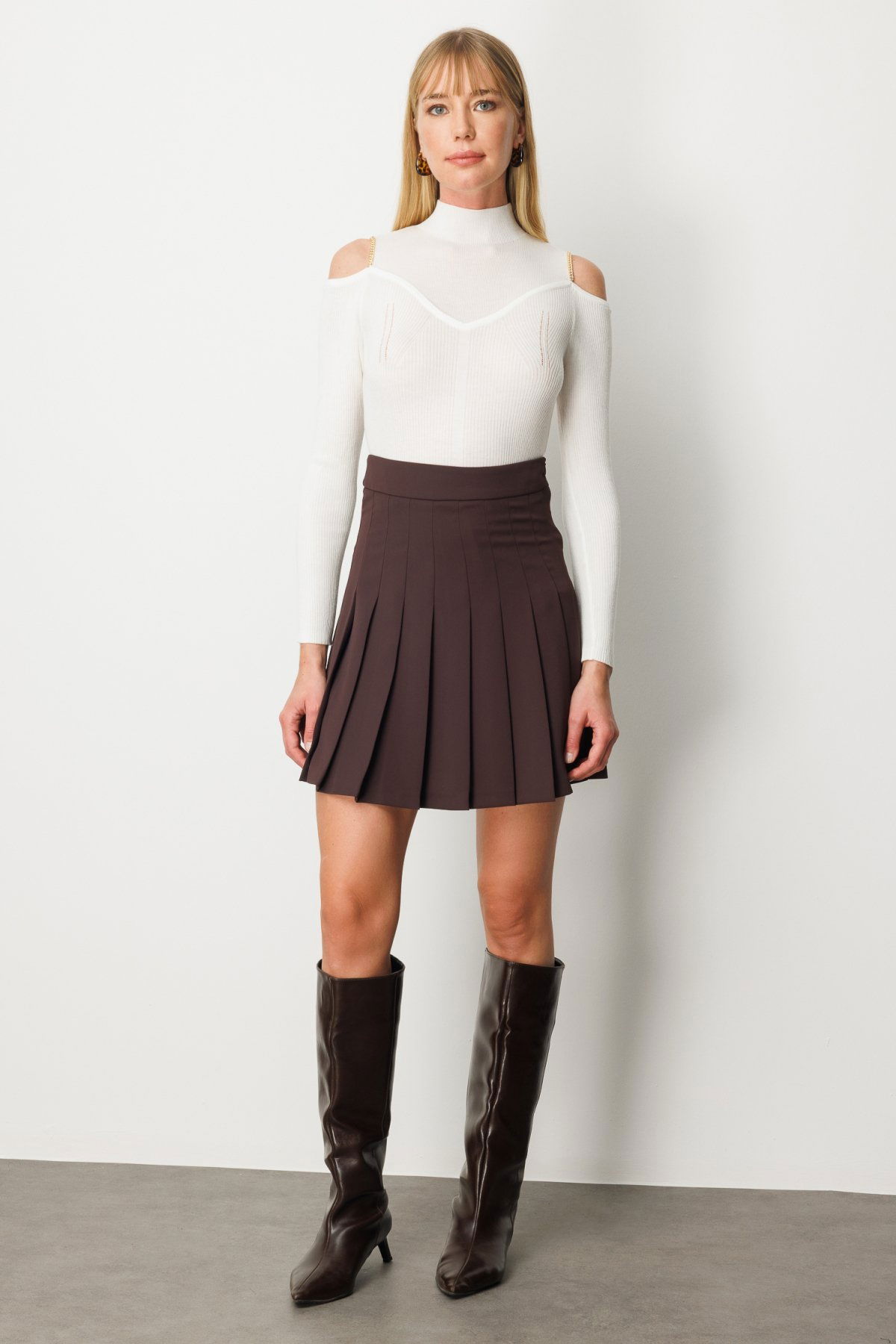 Ekol Kadın Piliseli Tenis Etek 2005 Kahverengi - 1