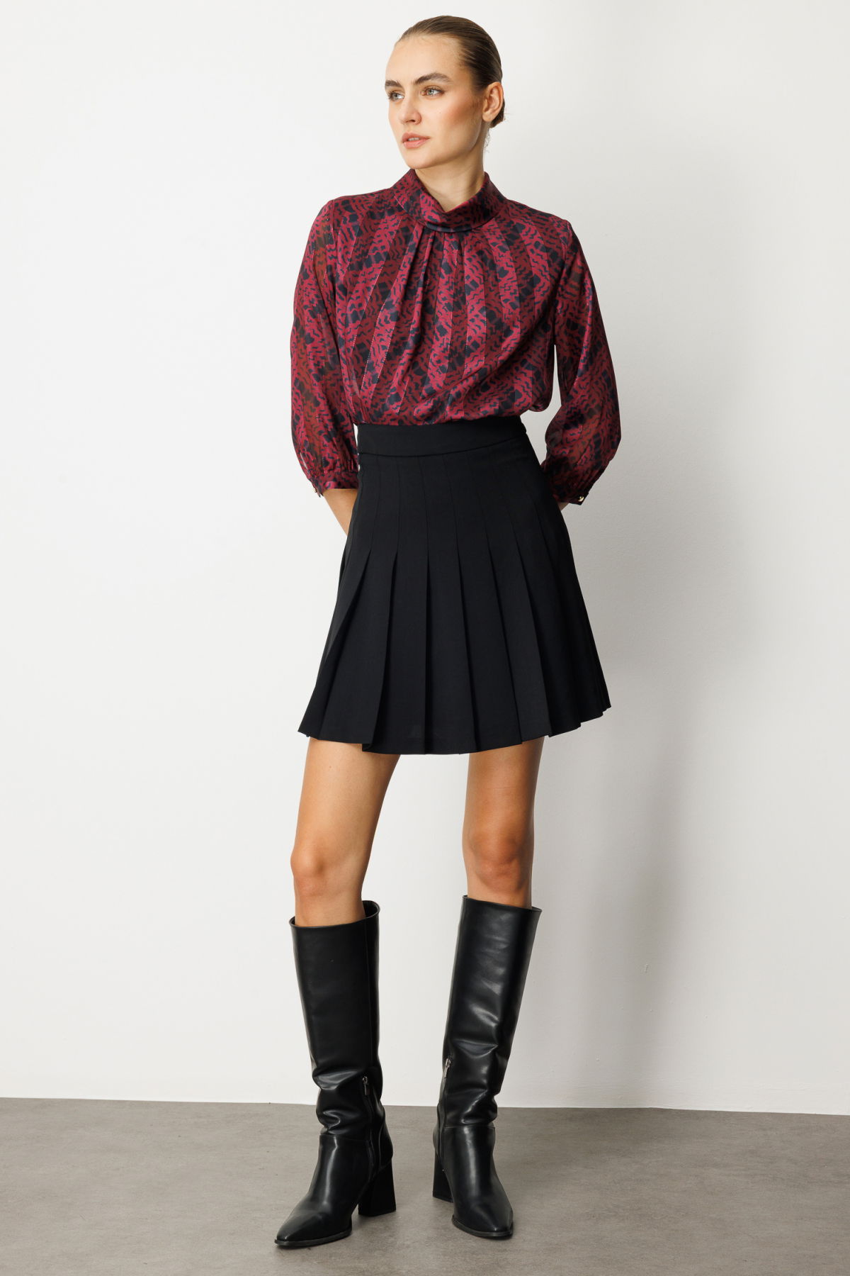 Ekol Kadın Piliseli Tenis Etek 2005 Siyah - 2