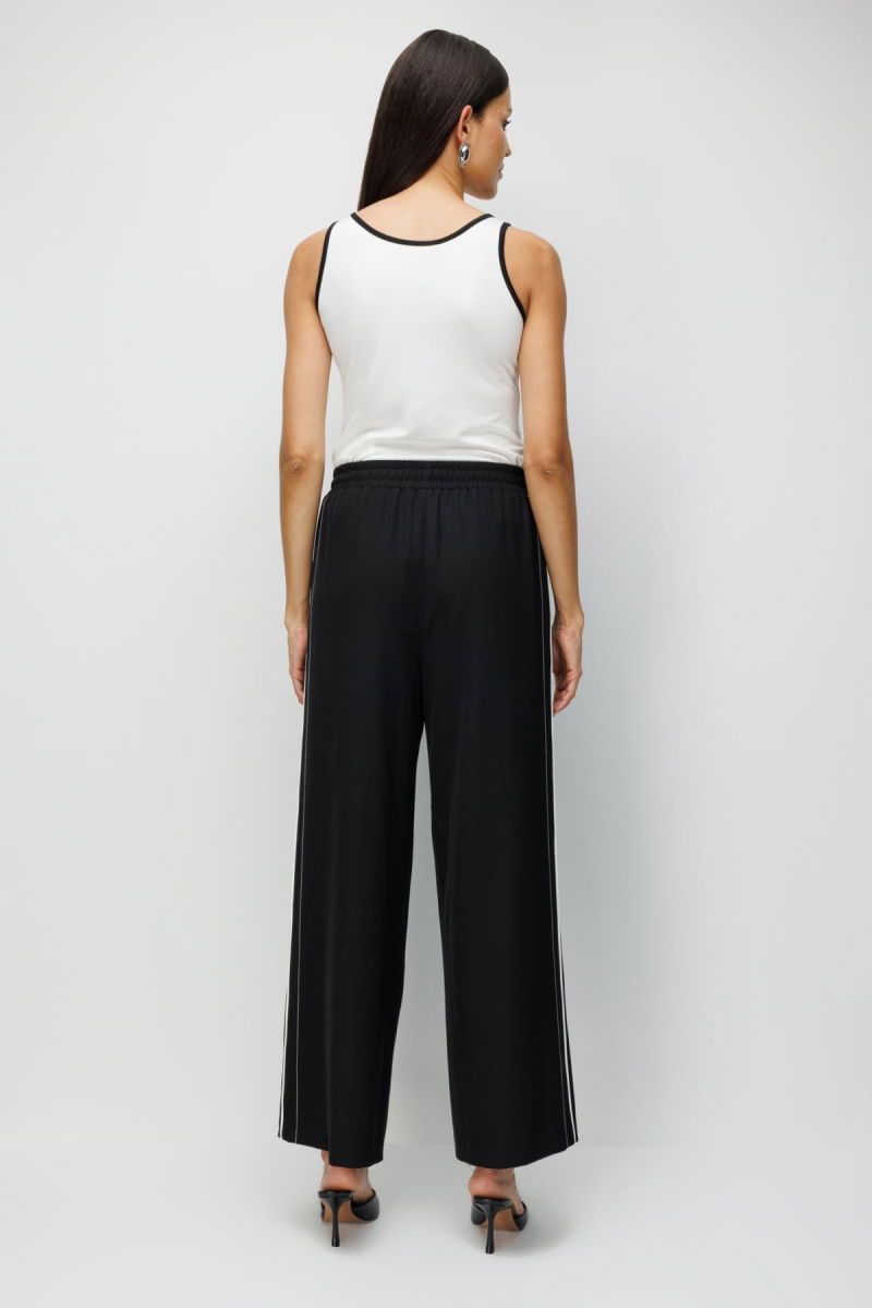 Ekol Kadın Şeritli Bol Paça Eşofman Altı 4122 Siyah - 5