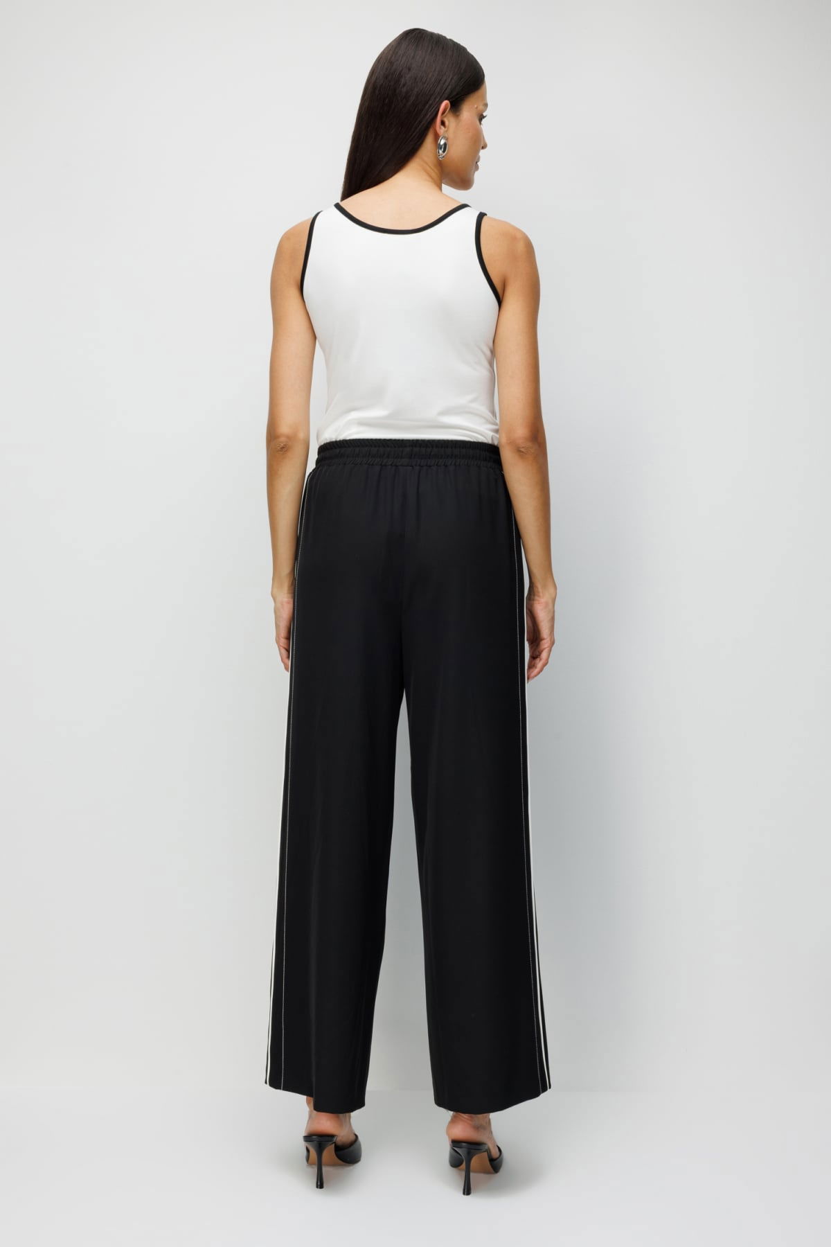 Ekol Kadın Şeritli Bol Paça Eşofman Altı 4122 Siyah - 5