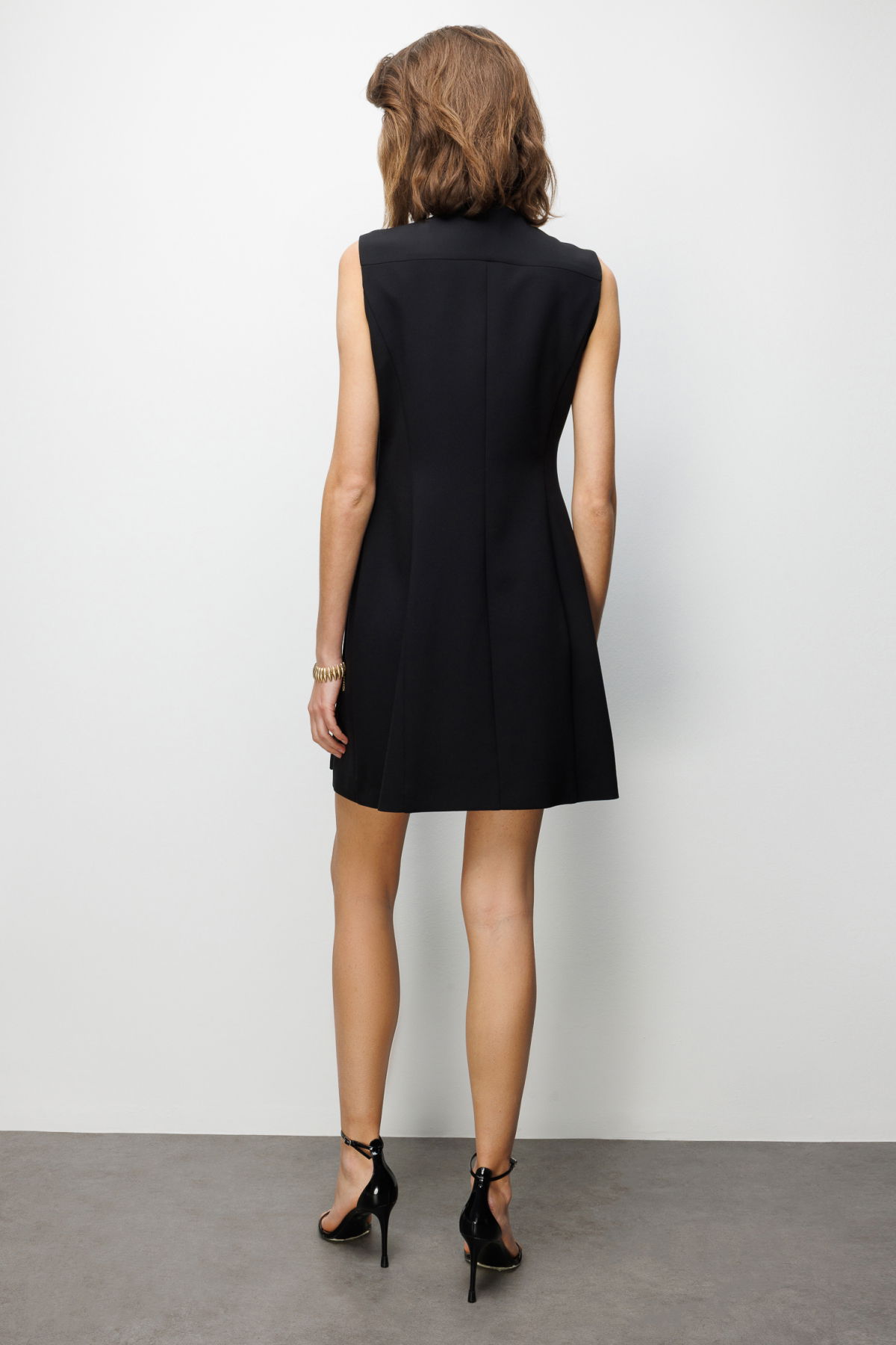 Ekol Kadın Süs Düğmeli Fermuarlı Midi Elbise 6004 Siyah - 4