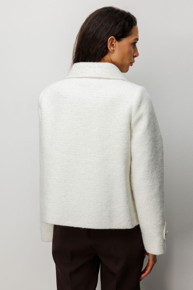 Ekol Kadın Süs Kapak Cepli Simli Mont 6089 Ekru - 4