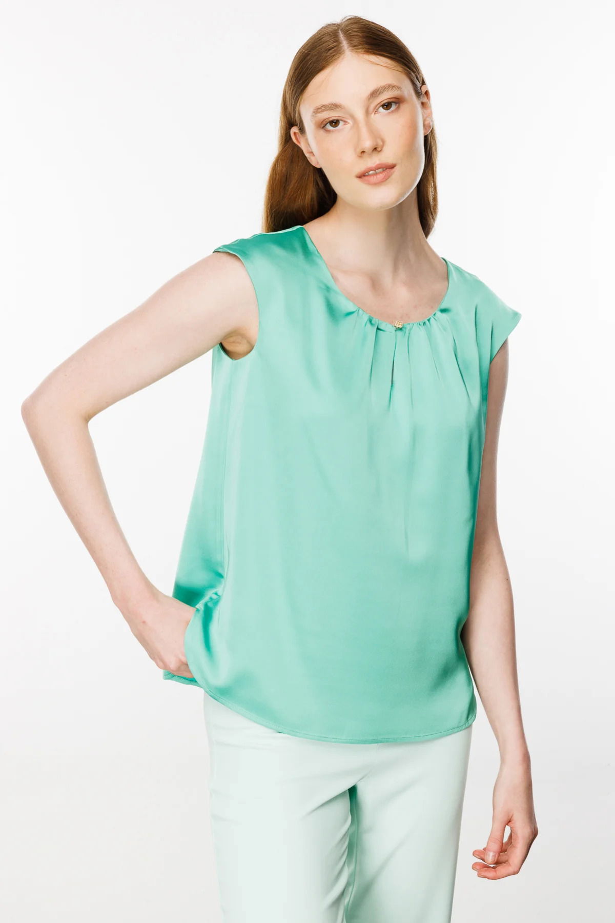 Ekol Kadın Tek Düğme Bluz 1140 Yeşil - 1