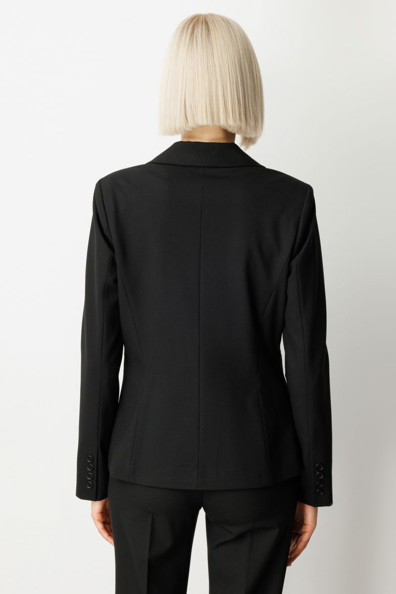 Ekol Kadın Tek Düğme Fleto Cepli Ceket 5181 Siyah - 4