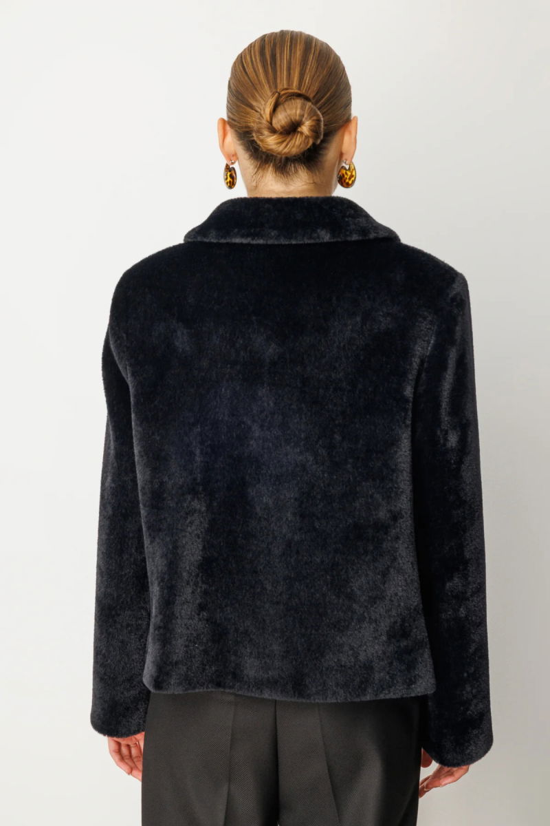 Ekol Kadın Torba Cepli Peluş Kaban 6025 Siyah - 4