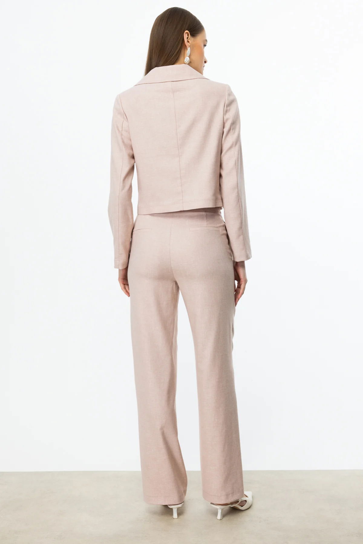 Ekol Kadın Yan Cepli Bol Paça Pantolon 4198 Pink - 4