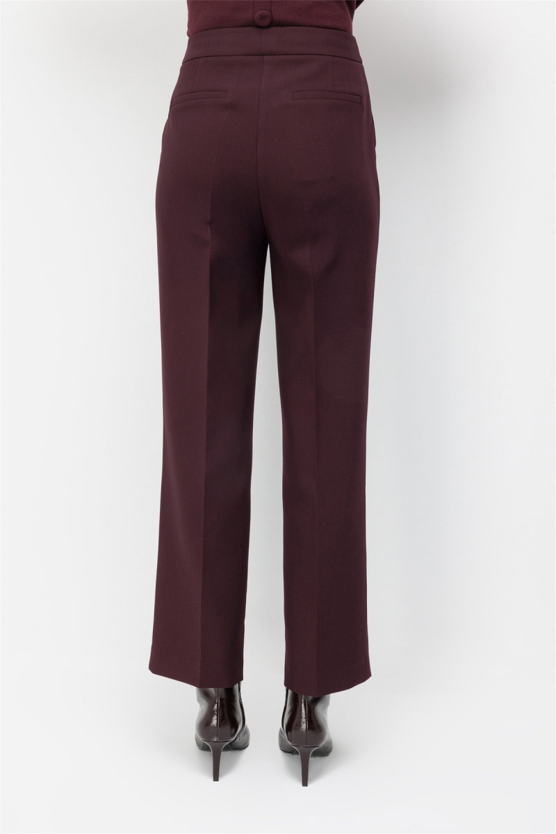 Ekol Kadın Yan Cepli Bol Paça Pantolon Mürdüm - 4