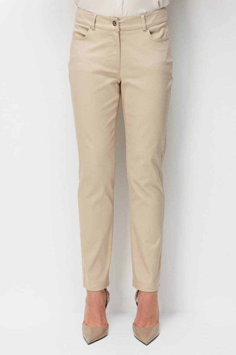 Ekol Kadın Yan Cepli Dar Paça Pamuklu Pantolon 4098 Kum - 3