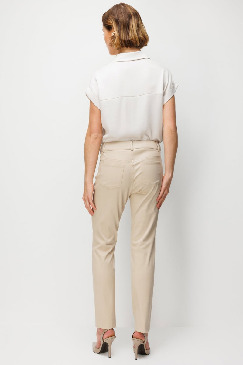 Ekol Kadın Yan Cepli Dar Paça Pamuklu Pantolon 4098 Kum - 4