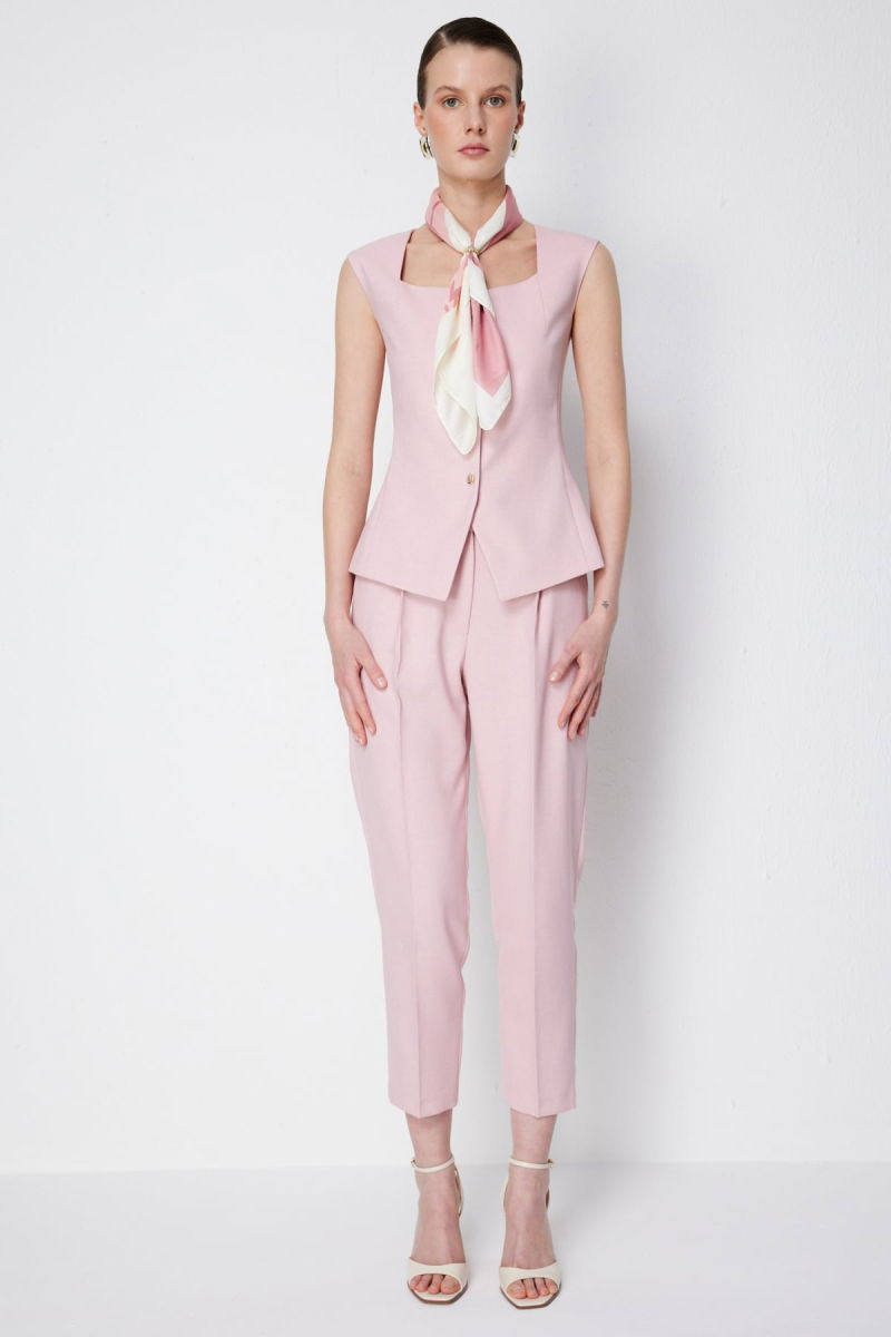 Ekol Kadın Yan Cepli Dar Paça Pantolon 1192 Pudra - Ekol