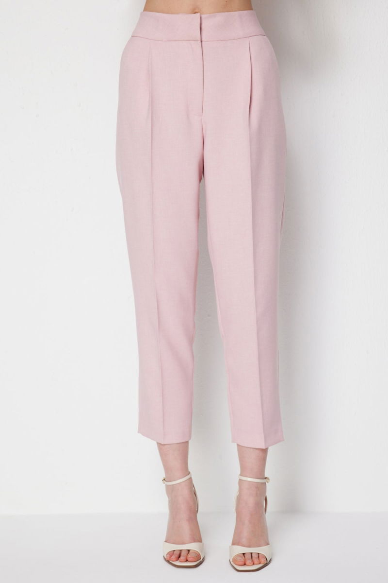 Ekol Kadın Yan Cepli Dar Paça Pantolon 1192 Pudra - 3