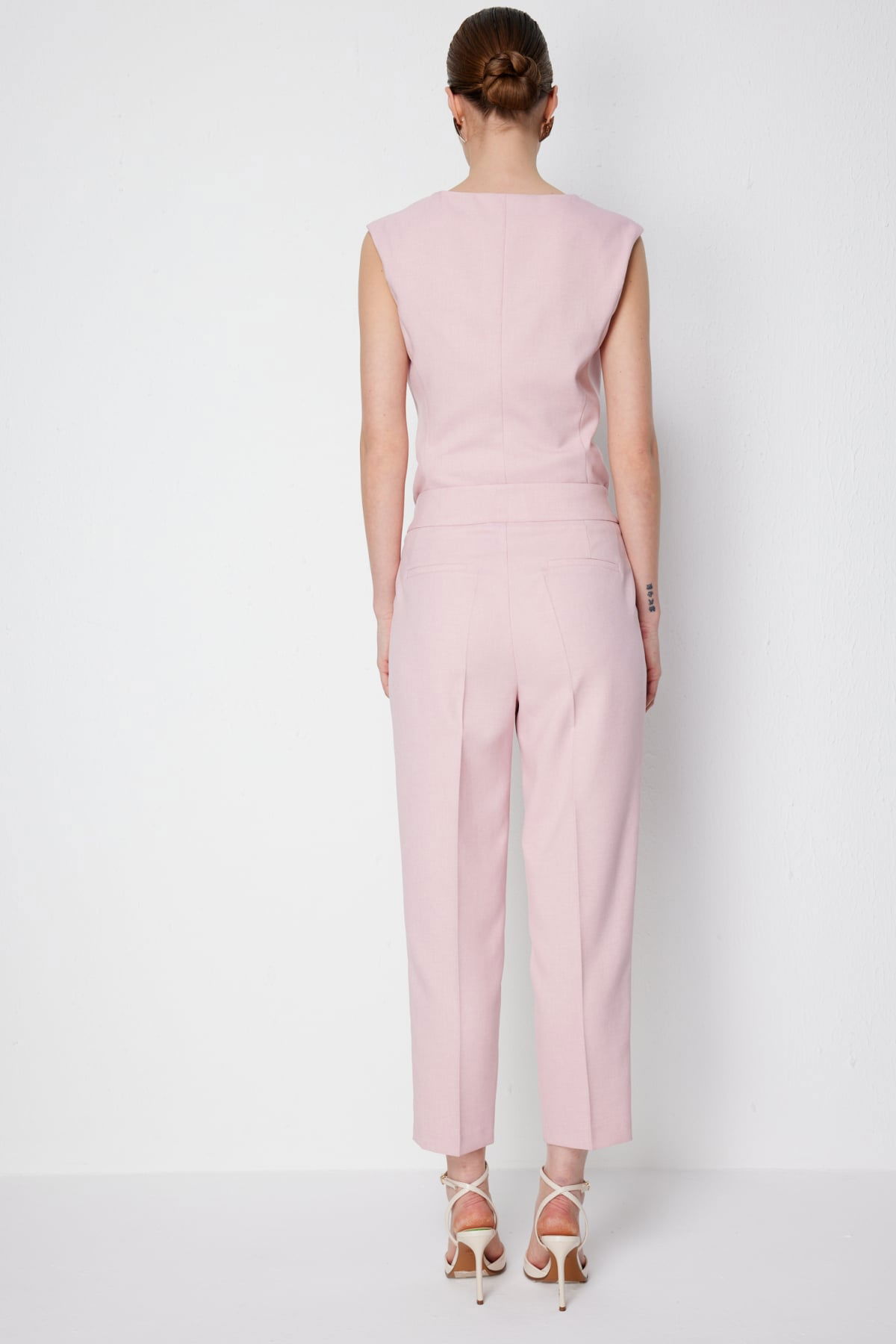 Ekol Kadın Yan Cepli Dar Paça Pantolon 1192 Pudra - 4