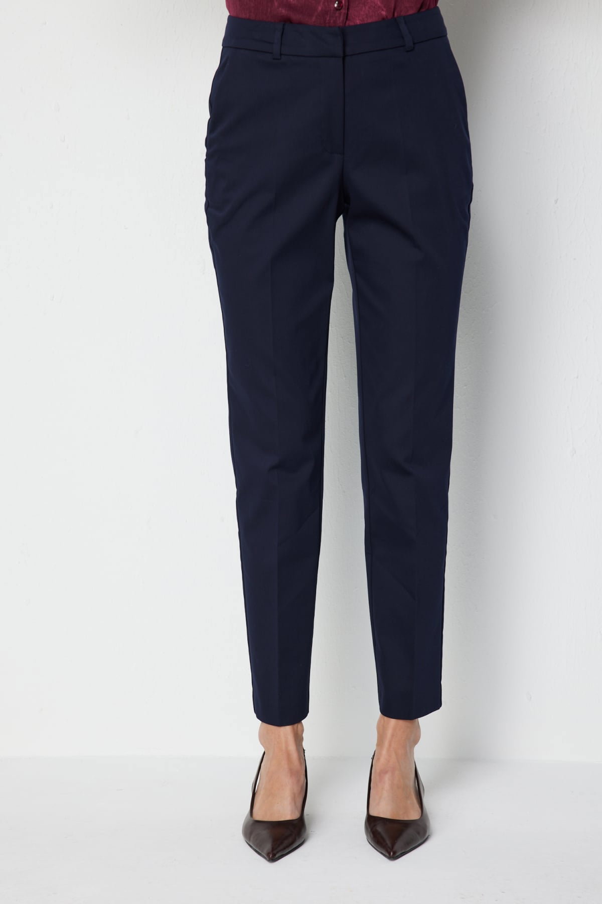 Ekol Kadın Yan Cepli Dar Paça Pantolon 4018 Lacivert - 3